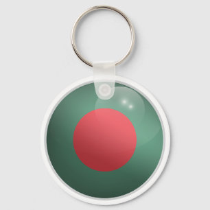 Porte-clés Drapeau de cercle brillant du Bangladesh
