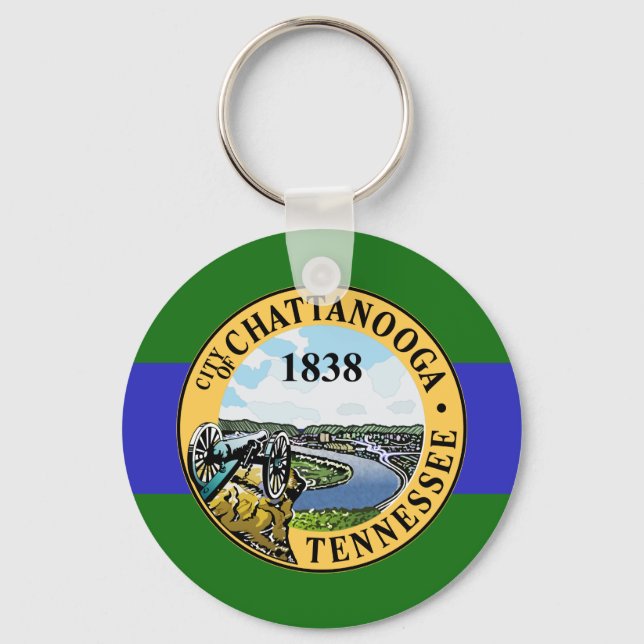 Porte-clés Drapeau de Chattanooga, Tennessee (Recto)