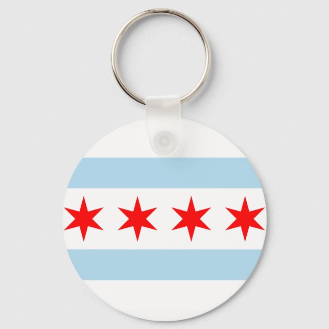 Porte-clés Drapeau de Chicago, Illinois Porte - clé (Recto)