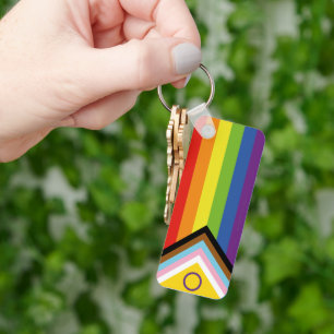 Porte-clés Drapeau de fierté intersexe de SlipperyJoe's fond
