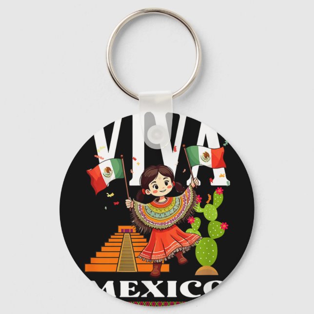 Porte-clés drapeau de fierté mexicaine mexique racines patrim (Recto)