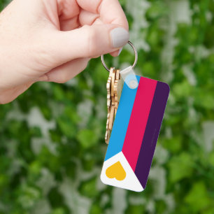 Porte-clés Drapeau de fierté polyamoureuse tricolore de Slipp