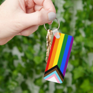 Porte-clés Drapeau de fierté Progress Pride de SlipperyJoe si