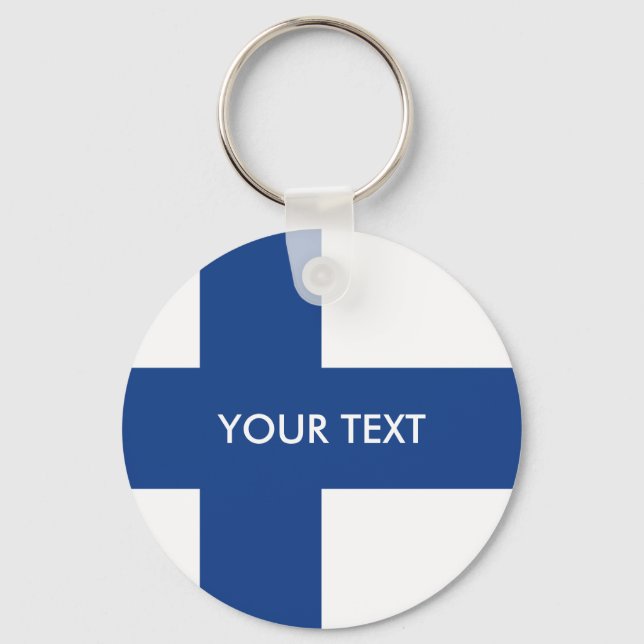 Porte-clés Drapeau de Finlande porte - clé avec texte personn (Recto)