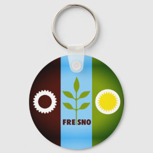 Porte-clés Drapeau de Fresno, Californie Porte - clé