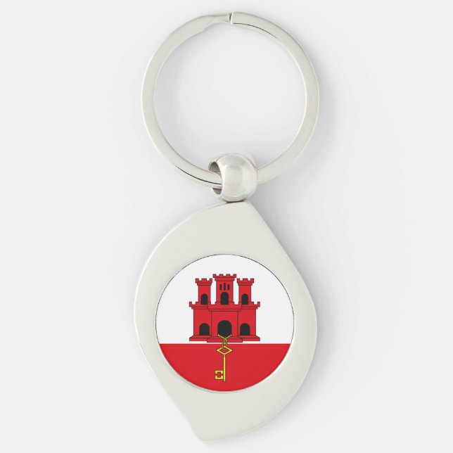 Porte-clés Drapeau de Gibraltar (Devant)