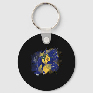Porte-clés Drapeau de la Barbade équitation