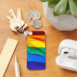 Porte-clés Drapeau de la fierté gay de SlipperyJoe's agitant
