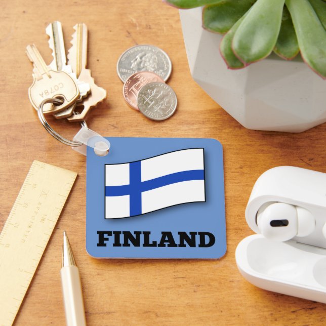 Porte-clés Drapeau de la Finlande conception personnalisée (Bureau)