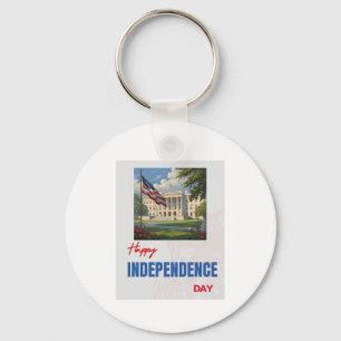Porte-clés Drapeau de la Maison Blanche "Joyeux Jour de l'Ind