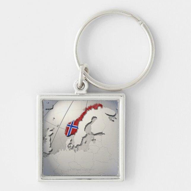 Porte-clés Drapeau de la Norvège (Devant)