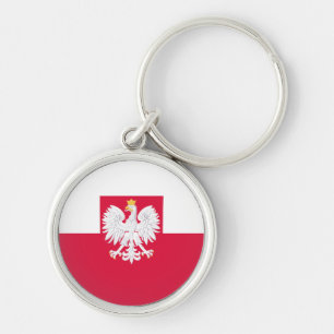 Porte-clés Drapeau de la Pologne (avec armoiries)