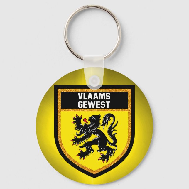 Porte-clés Drapeau de la région flamande (Recto)