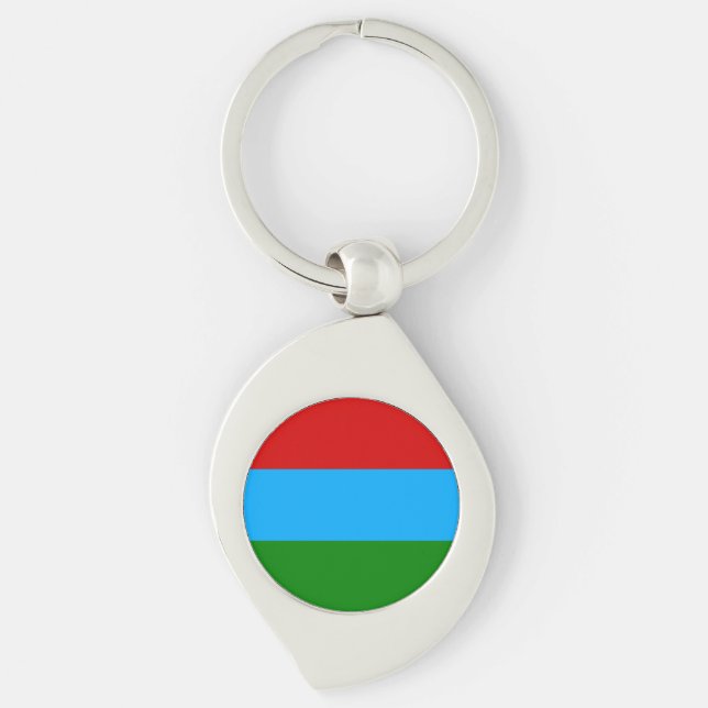 Porte-clés Drapeau de la République de Karelia (Devant)