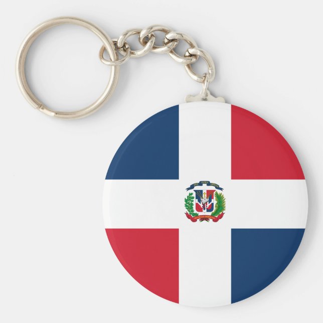 Porte-clés Drapeau de la République Dominicaine (Devant)