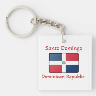 Porte-clés Drapeau de la République dominicaine de Saint-Domi