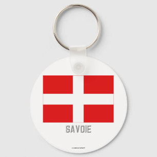 Porte-clés Drapeau de la Savoie avec le nom