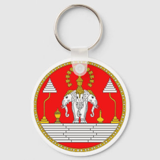 PORTE-CLÉS DRAPEAU DE LAOS TROIS TÊTE ÉLÉPHANT