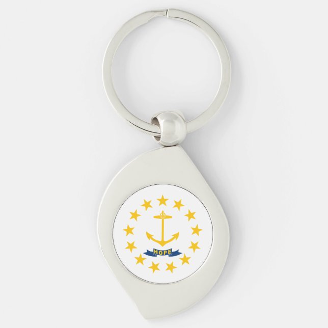 Porte-clés Drapeau de l'État de Rhode Island (Devant)