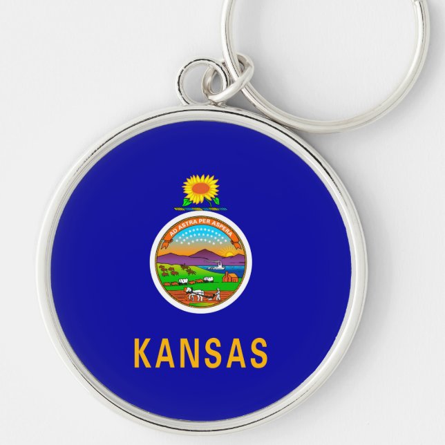 Porte-clés Drapeau de l'État du Kansas (Devant)