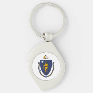 Porte-clés Drapeau de l'État du Massachusetts