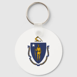Porte-clés Drapeau de l'État du Massachusetts