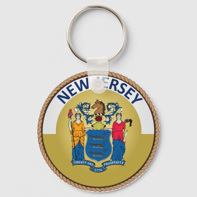 Porte-clés Drapeau de l'état du New Jersey (Recto)