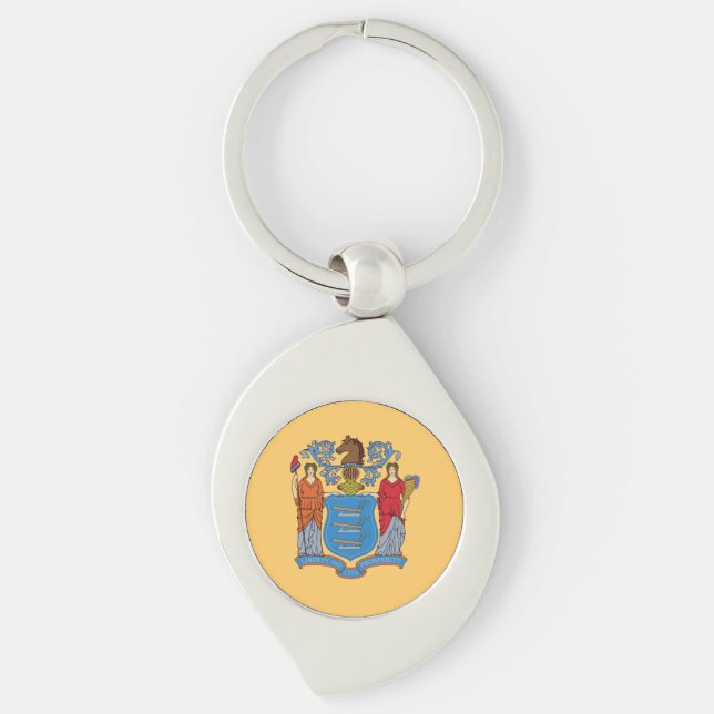 Porte-clés Drapeau de l'État du New Jersey (Devant)