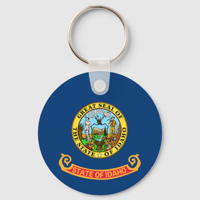 Porte-clés Drapeau de l'Idaho, État de Gem, États américains (Recto)