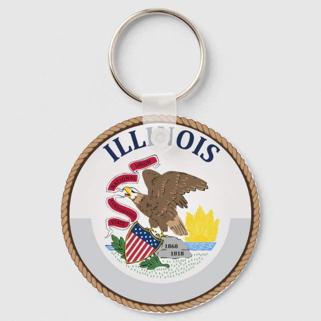 Porte-clés Drapeau de l'Illinois (Recto)