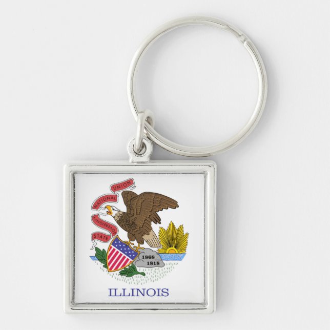 Porte-clés Drapeau de l'Illinois (Devant)
