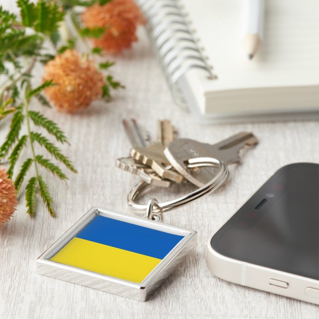 Porte-clés Drapeau de l'Ukraine (Côté)