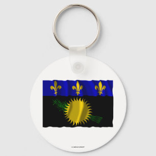 Porte-clés Drapeau de ondulation de la Guadeloupe