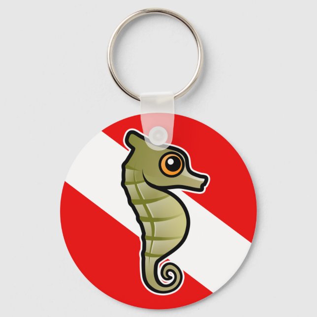 Porte-clés Drapeau de plongée à cheval de mer (Recto)