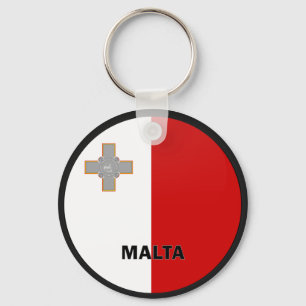 Porte-clés Drapeau de qualité de rondeau de Malte