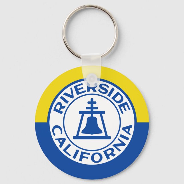 Porte-clés Drapeau de Riverside, Californie (Recto)