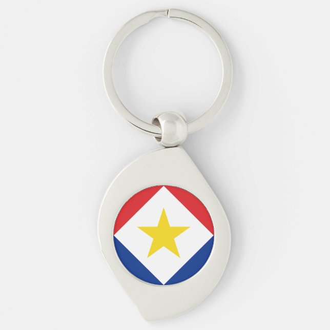 Porte-clés Drapeau de Saba (Devant)