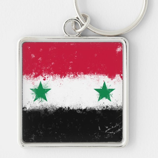 Porte-clés Drapeau de Syrie (Devant)