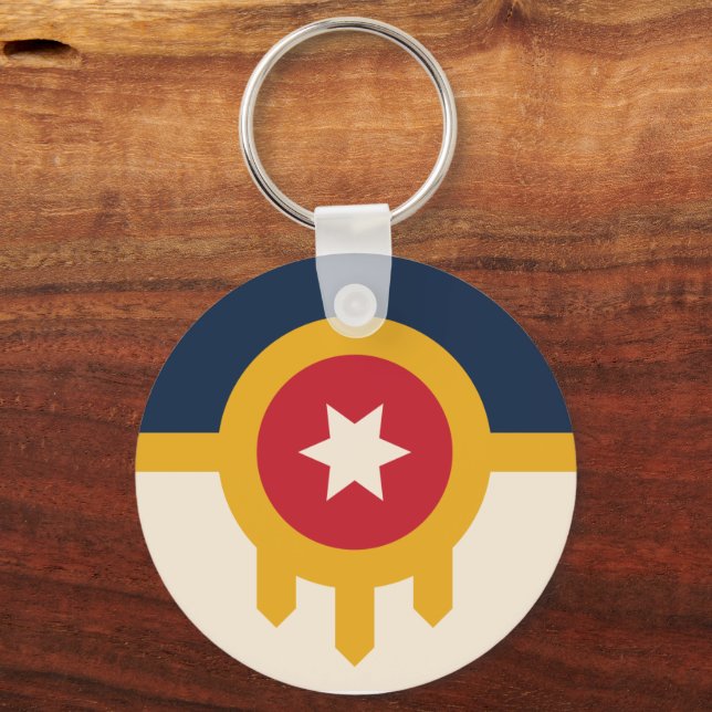 Porte-clés Drapeau de Tulsa, Oklahoma (Verso)
