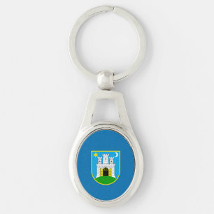 Porte-clés Drapeau de Zagreb, Croatie Porte - clé