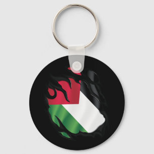 Porte-clés Drapeau déchiré de Palestine