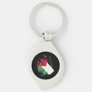 Porte-clés Drapeau déchiré de Palestine