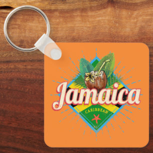 Porte-clés Drapeau des Caraïbes de la Jamaïque vacances vinta