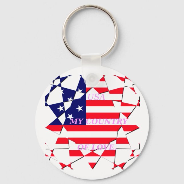 Porte-clés Drapeau des États-Unis d'Amérique (Recto)