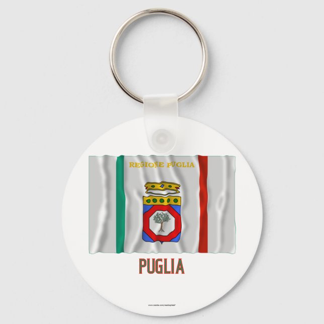Porte-clés Drapeau des Pouilles avec nom (Recto)