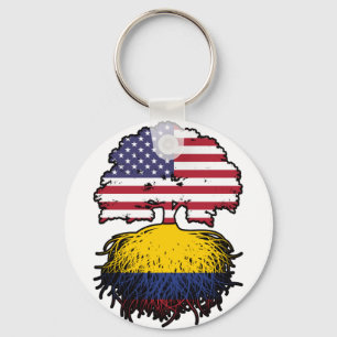Porte-clés Drapeau des racines d'arbre Colombie-Britannique
