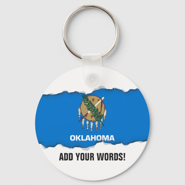 Porte-clés Drapeau d'État de l'Oklahoma (Recto)