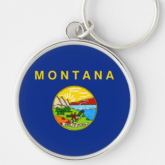 Porte-clés Drapeau d'État du Montana (Devant)