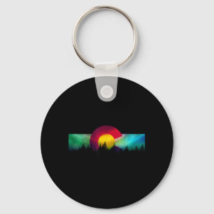 Porte-clés Drapeau du Colorado Vintage Randonnée Montagnes Ro