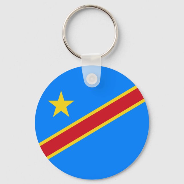 Porte-clés Drapeau du Congo Kinshasa (Recto)
